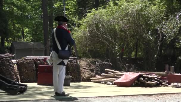 Yorktown Virginia Usa 2015 Continental Army Encampment American Revolutionary War — 图库视频影像