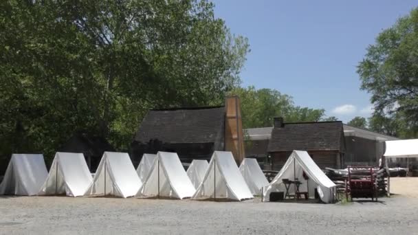 Yorktown Virginia Usa 2015 Continental Army Encampment American Revolutionary War — Stockvideo