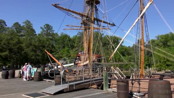 Jamestown Replica Colonial Era Ship Jamestown Settlement Virginia May 2015 — 图库视频影像