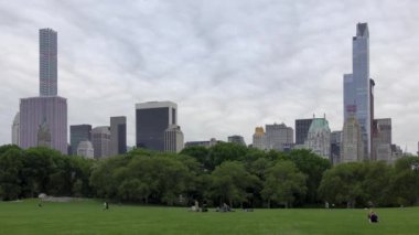 People in Central Park in Manhattan of New York city, USA in time lapse