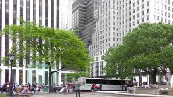 Budynki Pobliżu Pulitzer Plaza Fifth Avenue Manhattanie Nowy Jork Usa — Wideo stockowe