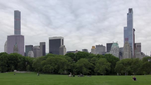 People Central Park Manhattan New York City Usa Time Lapse — стоковое видео