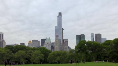People in Central Park in Manhattan of New York city, USA in time lapse