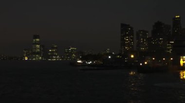 Manhattan skyline at night  from the Staten Island, New York city, USA