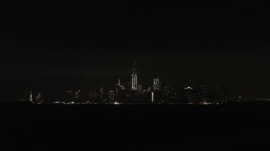 Manhattan skyline at night  from the Staten Island, New York city, USA
