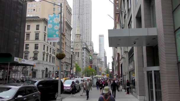 Street Scene Empire State Building Manhattan New York City Usa — Stock video