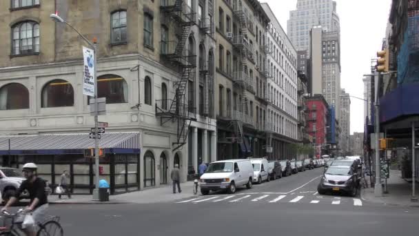 Street Scene Lower Manhattan New York — стоковое видео