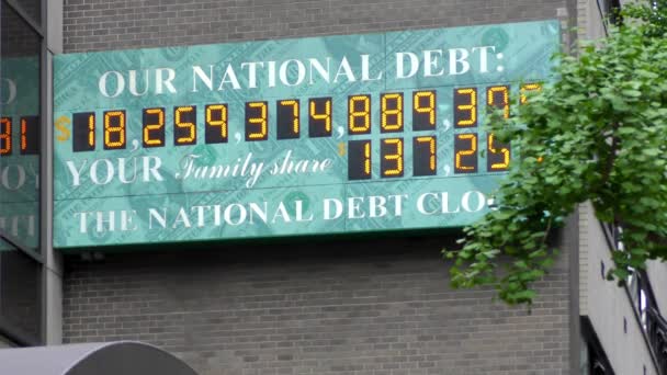 National Debt Clock Manhattan New York City Usa — Stock Video