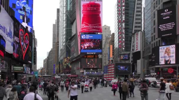 People Times Square Manhattan New York City Usa — Αρχείο Βίντεο
