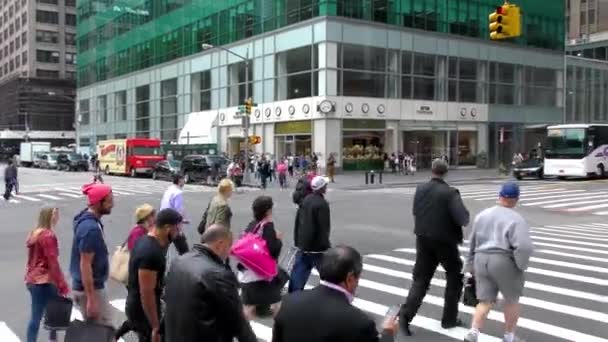 Tráfego Pessoas Madison Avenue Manhattan Nova York Eua — Vídeo de Stock