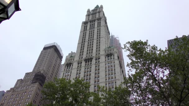 Woolworth Building Broadway New York Usa — Stockvideo