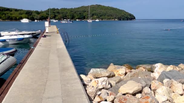 Адриатическое Море Ровине Хорватия — стоковое видео