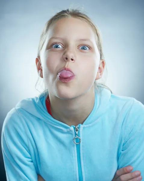 Atrractive girl making faces — Stock Photo, Image