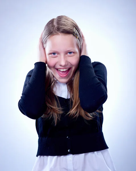 Retrato de una adolescente sorprendida — Foto de Stock