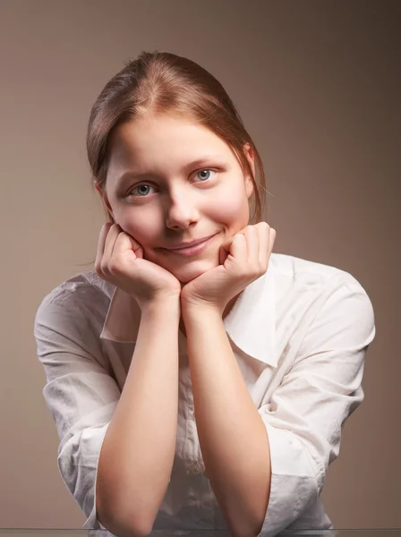 Cute smiling teen schoolgirl — Stock Photo, Image