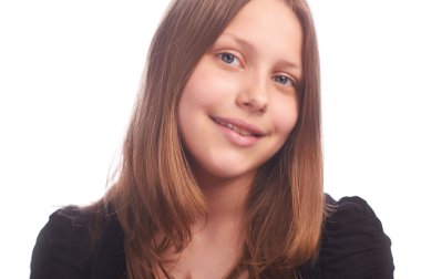 komik surat: beyaz zemin üzerine genç kız