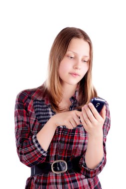 genç kız kullanım cep telefonu