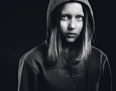 başlıklı afraided teen kız