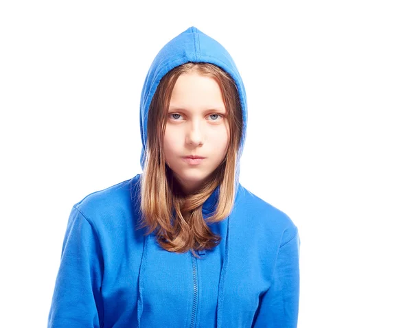 Angry teen girl in poor — Stock Photo, Image