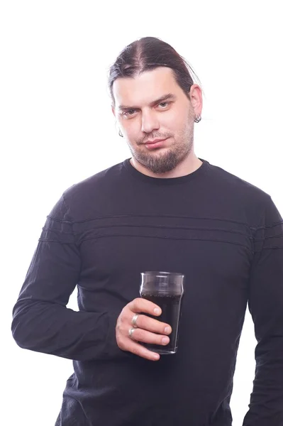 Dude met bierglas — Stockfoto