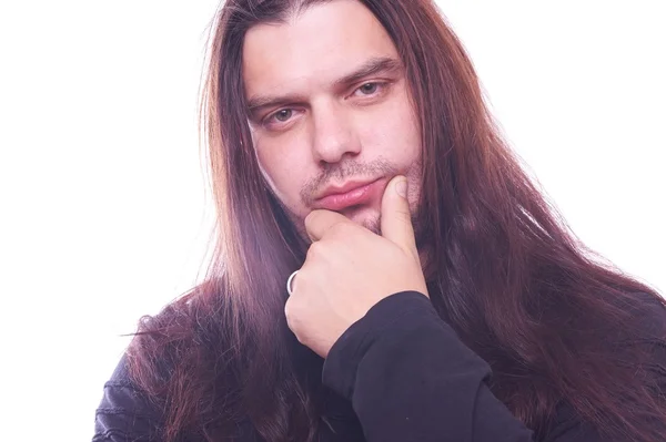 Retrato de cara com cabelo fluindo — Fotografia de Stock