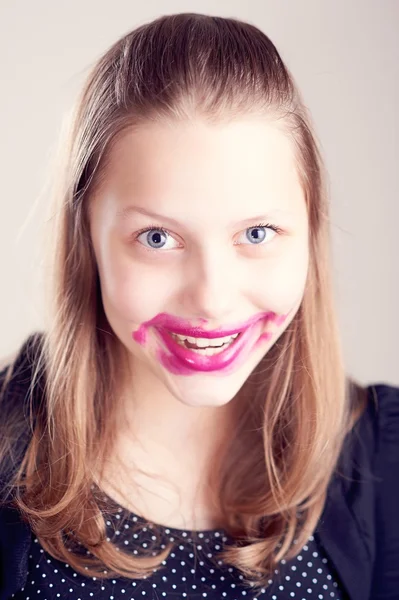 Teen girl making funny faces Royalty Free Stock Photos