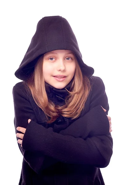 Teenager Mädchen im Mantel — Stockfoto