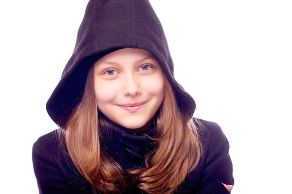 Menina adolescente vestida de casaco — Fotografia de Stock