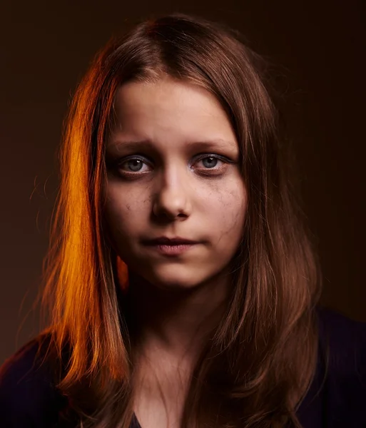 Triste ragazza adolescente — Foto Stock