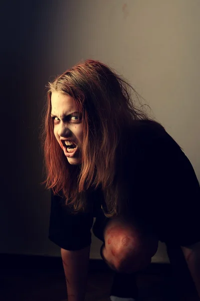 Mad possessed girl — Stock Photo, Image