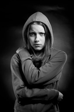 başlıklı afraided teen kız