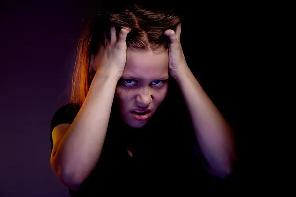 Angry teen girl — Stock Photo, Image