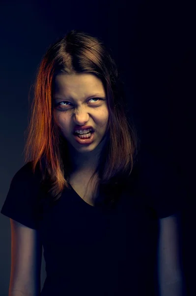 Angry teen girl — Stock Photo, Image