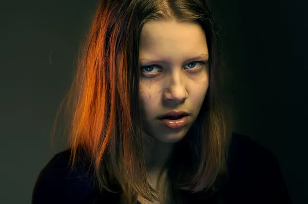 Angry teen girl — Stock Photo, Image