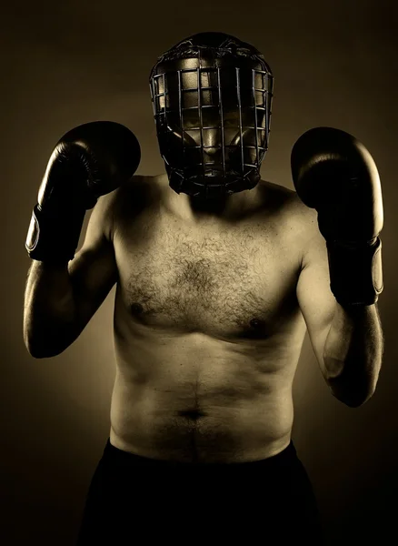 Strong aggressive boxer — Stock Photo, Image