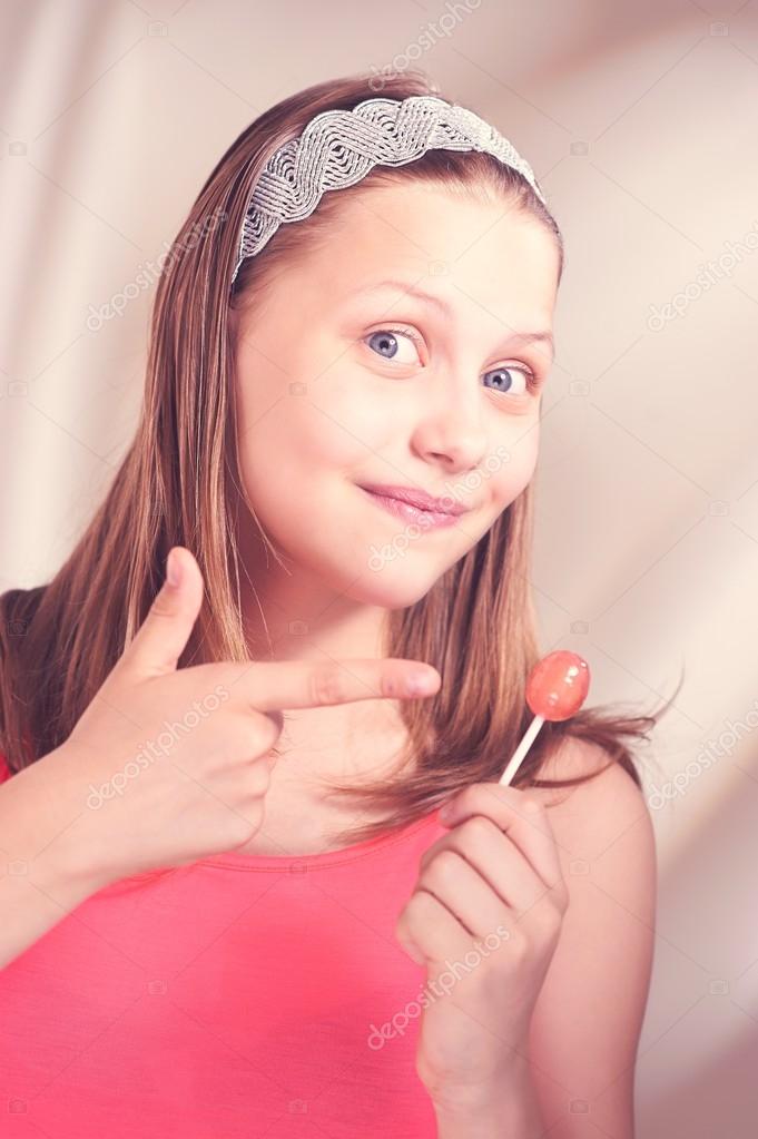 Consider, that Teen girl with lollipop not Teen girl with lollipop