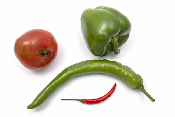 Frische Chili und Tomaten — Stockfoto