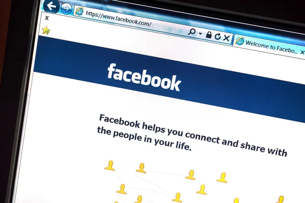 Facebook ウェブサイト — ストック写真