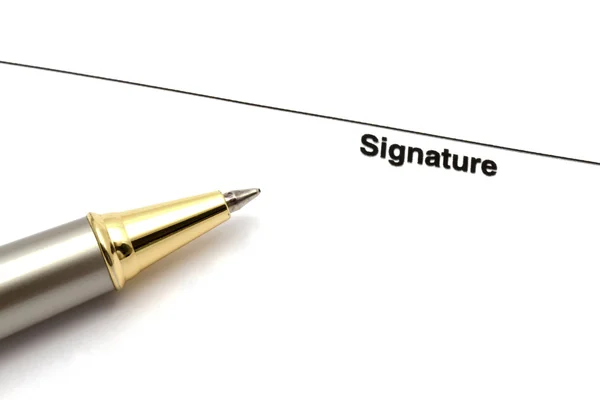 Ручка і папір для підпису — стокове фото