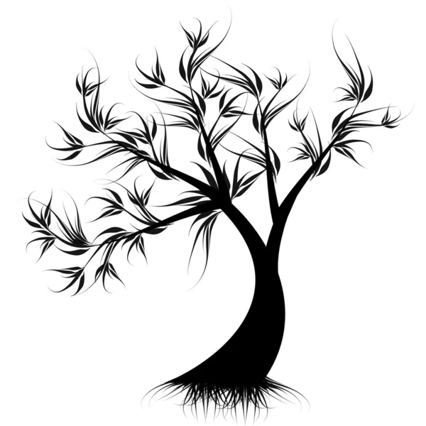 Art Tree Silhouette — Stock Vector