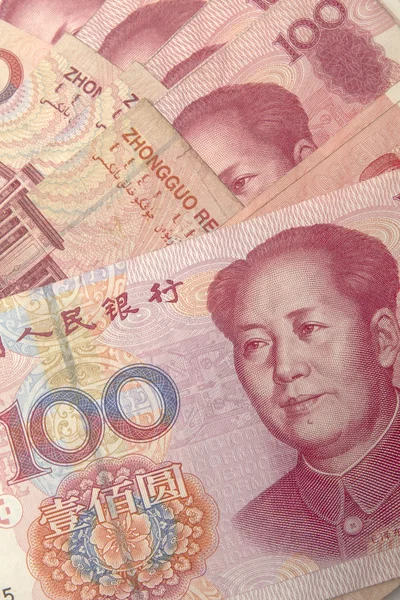 Yuan notas de primer plano — Foto de Stock