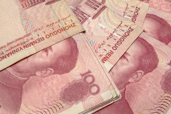 Yuan notes closeup — Stock Photo, Image
