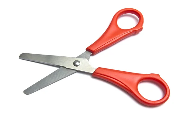 Red handled scissors — Stock Photo, Image