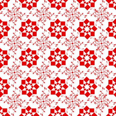 kesintisiz geometrik ve floral desen