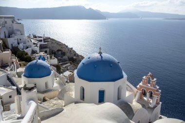 mavi ve beyaz kilise santorini, oia Köyü