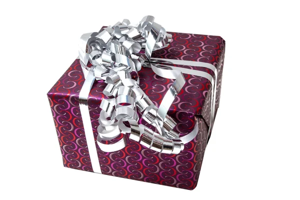 Confezione regalo con fiocco a nastro — Foto Stock