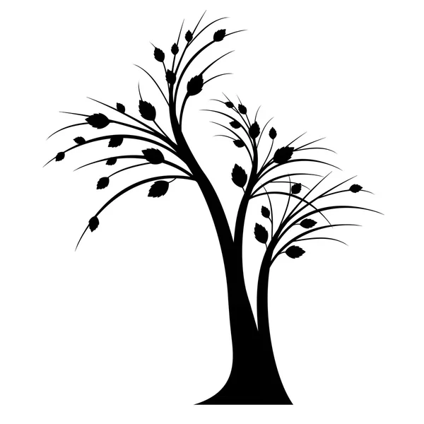 Konst träd silhouette — Stock vektor