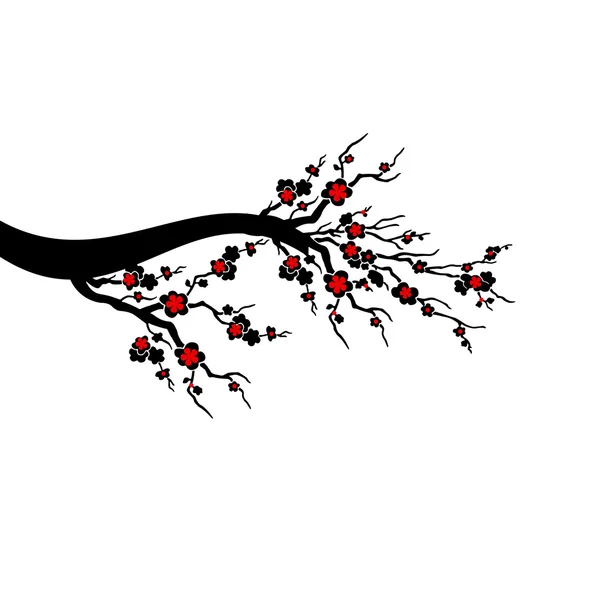 Árbol de flores de cerezo — Vector de stock