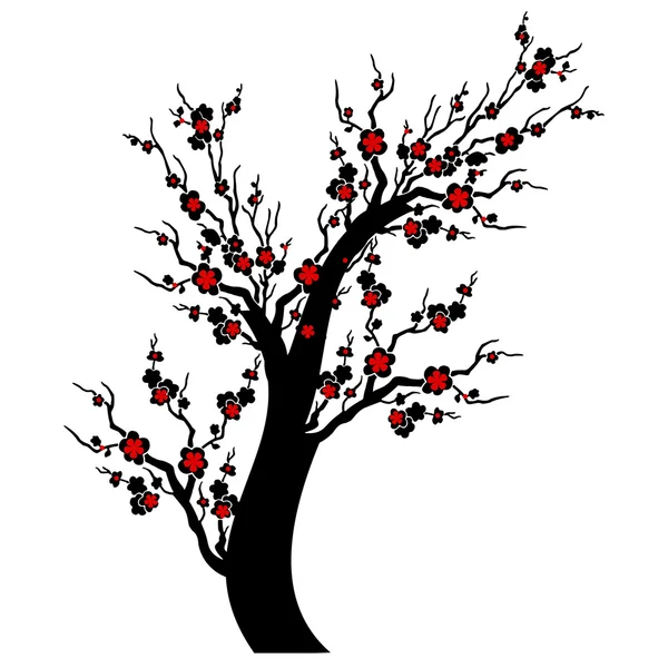 Cerisiers en fleurs arbre — Image vectorielle
