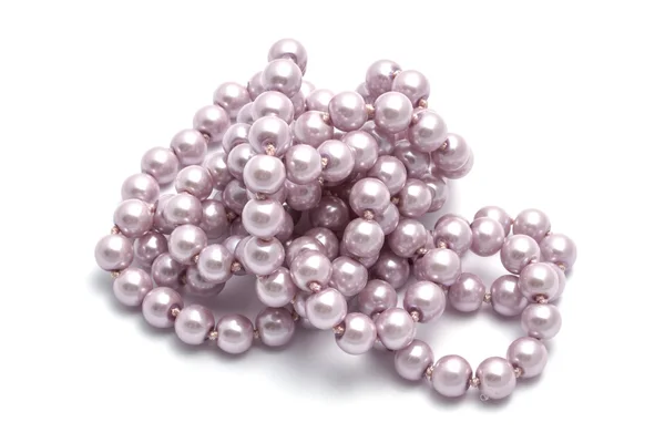 粉红色串的珠子 — 图库照片